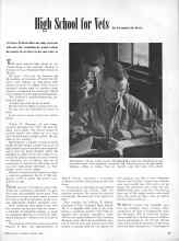 Better Homes & Gardens August 1945 Magazine Article: High School for Vets