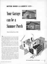 Better Homes & Gardens August 1945 Magazine Article: Your Garage can be a Summer Porch