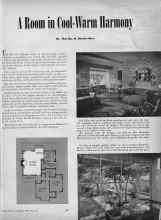 Better Homes & Gardens September 1945 Magazine Article: A Room in Cool-Warm Harmony