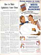 Better Homes & Gardens October 1945 Magazine Article: How to Make Upholstery Come Clean