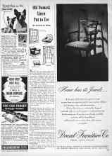 Better Homes & Gardens October 1945 Magazine Article: Old Damask Linen Put to Use