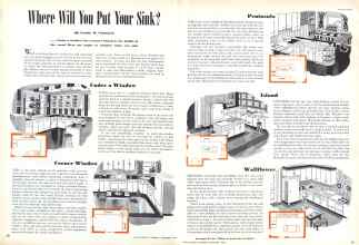 Better Homes & Gardens November 1945 Magazine Article: Where Will You Put Your Sink?