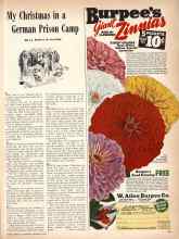 Better Homes & Gardens December 1945 Magazine Article: My Christmas in a German Prison Camp