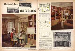 Better Homes & Gardens December 1945 Magazine Article: They Added Room From the Outside In