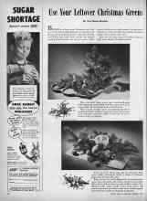 Better Homes & Gardens January 1946 Magazine Article: Use Your Leftover Christmas Greens