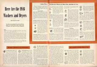Better Homes & Gardens February 1946 Magazine Article: Judge These 1946 Washer Plusses by What They Will Do for You