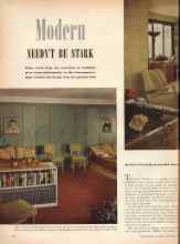 Better Homes & Gardens September 1946 Magazine Article: Modern NEEDN'T BE STARK