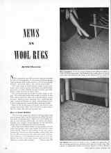 Better Homes & Gardens September 1946 Magazine Article: NEWS IN WOOL RUGS