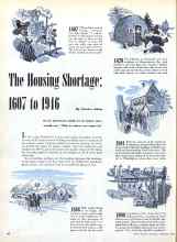 Better Homes & Gardens September 1946 Magazine Article: The Housing Shortage 1607 to 1946