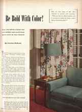 Better Homes & Gardens November 1946 Magazine Article: Be Bold With Color!