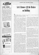 Better Homes & Gardens January 1947 Magazine Article: Let's Remove All the Brakes on Building