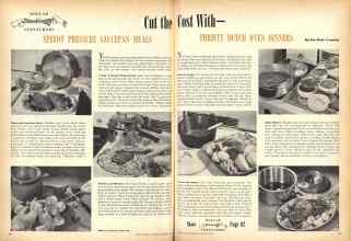 Better Homes & Gardens January 1947 Magazine Article: SPEEDY PRESSURE SAUCEPAN MEALS