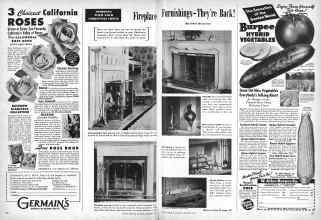 Better Homes & Gardens January 1947 Magazine Article: Fireplace Fnrnishings-They're Back!