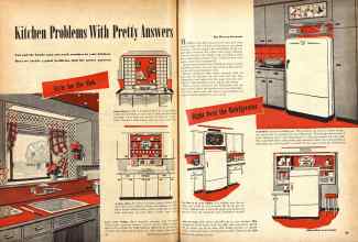 Better Homes & Gardens May 1947 Magazine Article: Kitchen Problems With Pretty Answers