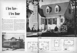 Better Homes & Gardens July 1947 Magazine Article: A New Face--A New Home