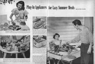Better Homes & Gardens August 1947 Magazine Article: Plug-In Appliances for Lazy Summer Meals