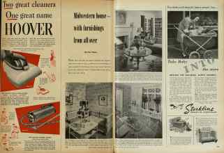 Better Homes & Gardens September 1947 Magazine Article: Midwestern house--with furnishings from all over