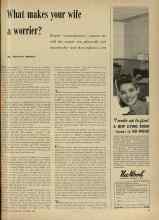 Better Homes & Gardens October 1947 Magazine Article: What makes your wife a worrier?