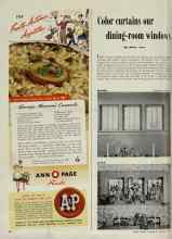 Better Homes & Gardens October 1947 Magazine Article: Color curtains our dining-room windows