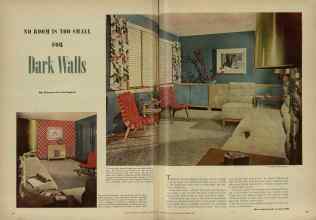 Better Homes & Gardens October 1947 Magazine Article: NO ROOM IS TOO SMALL FOR Dark Walls