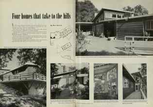 Better Homes & Gardens October 1947 Magazine Article: Four homes that take to the hills