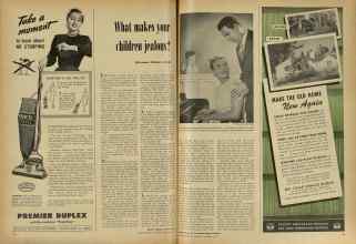 Better Homes & Gardens October 1947 Magazine Article: What makes your children jealous?