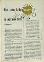Better Homes & Gardens November 1947 Magazine Article: How to stop the hate mongers in your home town