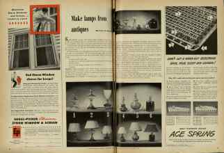 Better Homes & Gardens November 1947 Magazine Article: Make lamps from antiques