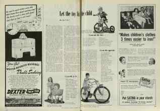 Better Homes & Gardens November 1947 Magazine Article: Let the toy fit the child