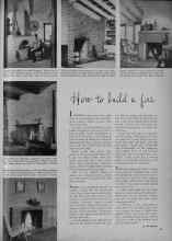 Better Homes & Gardens December 1947 Magazine Article: How to build a fire