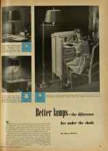 Better Homes & Gardens December 1947 Magazine Article: Better lamps--the difference lies under the shade