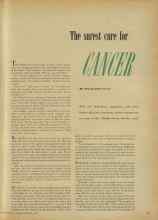 Better Homes & Gardens January 1948 Magazine Article: The surest cure for CANCER