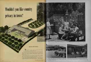 Better Homes & Gardens January 1948 Magazine Article: Wouldn't yon like country privacy in town?
