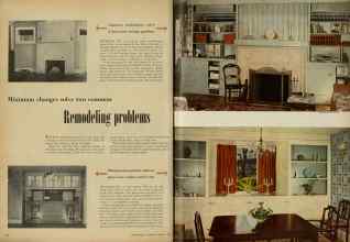 Better Homes & Gardens January 1948 Magazine Article: Minimum changes solve two common Remodeling problems