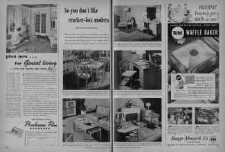 Better Homes & Gardens February 1948 Magazine Article: So you don't like cracker-box modern