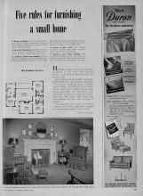 Better Homes & Gardens March 1948 Magazine Article: Five rules for furnishing a small home