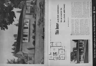 Better Homes & Gardens March 1948 Magazine Article: This house needs little maintenance, fits on a narrow lot, has a fresh, subtle beauty