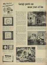 Better Homes & Gardens April 1948 Magazine Article: Garage porch can mean years of fun