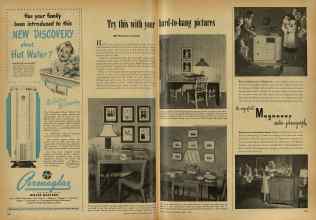 Better Homes & Gardens April 1948 Magazine Article: Try this with your hard-to hang pictures