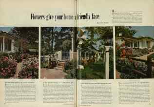 Better Homes & Gardens May 1948 Magazine Article: Flowers give your home a friendly face