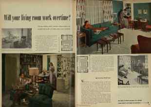 Better Homes & Gardens June 1948 Magazine Article: Will your living room work overtime?