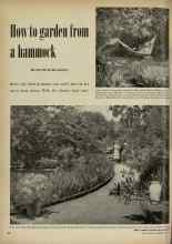 Better Homes & Gardens July 1948 Magazine Article: How to garden from a hammock