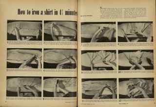 Better Homes & Gardens July 1948 Magazine Article: How to iron a shirt in 4½ minutes