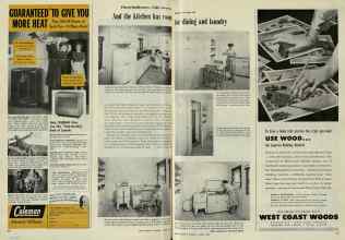 Better Homes & Gardens August 1948 Magazine Article: And the kitchen has room for dining and laundry