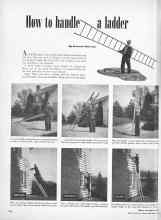 Better Homes & Gardens September 1948 Magazine Article: How to handle a ladder