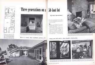 Better Homes & Gardens October 1948 Magazine Article: Three generation on a 50-foot lot