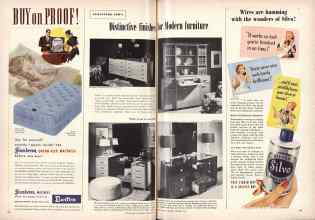 Better Homes & Gardens October 1948 Magazine Article: Distinctive finishes for Modern furniture