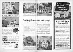 Better Homes & Gardens October 1948 Magazine Article: Three ways to make an old house younger It may need a general rejuvenation