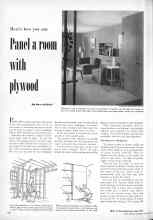 Better Homes & Gardens November 1948 Magazine Article: Here's how you can Panel a room with plywood