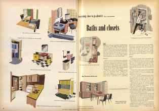 Better Homes & Gardens November 1948 Magazine Article: Baths and closets